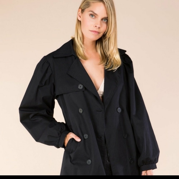 POL Gorgeous Black Long Trenchcoat - Picture 5 of 16